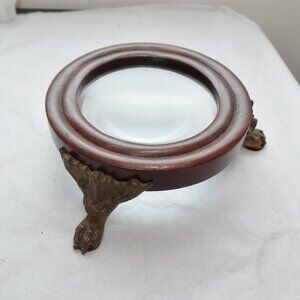 Magnifier Wood And Brass Footed Cartographer's Magnifier
